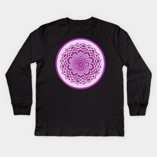 The Purple Haze of the Crown Chakra- Light Grey Kids Long Sleeve T-Shirt